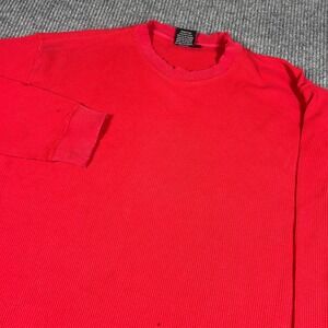 Vintage Access Shirt Men's 2XL Red Waffle Knit Thermal Distressed Y2K Streetwear